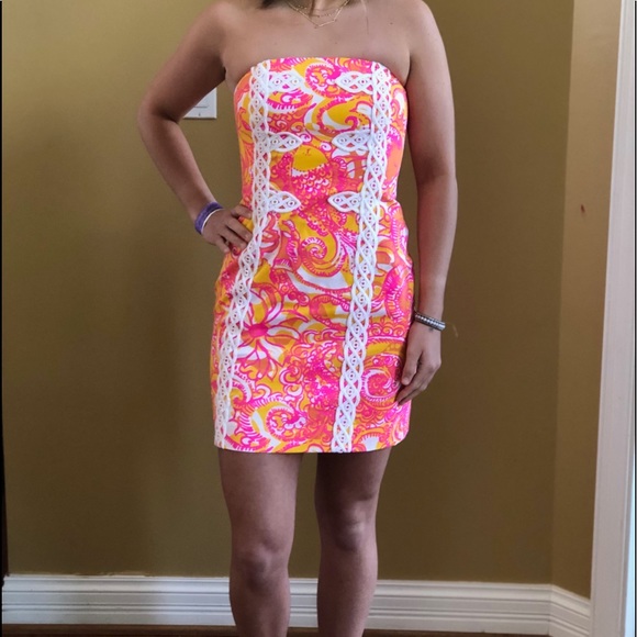 Lilly pulitzer colorful strapless dress - Picture 4 of 5